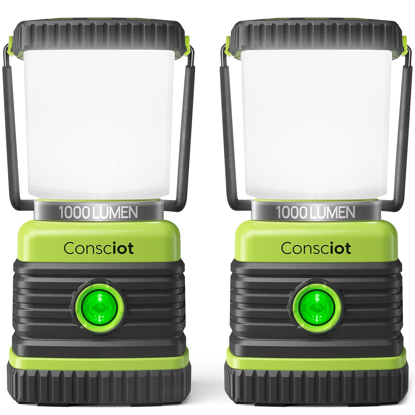 Consciot 1000LM Battery Powered LED Camping Lantern, 4 Light Mode, Dimmable | IP
