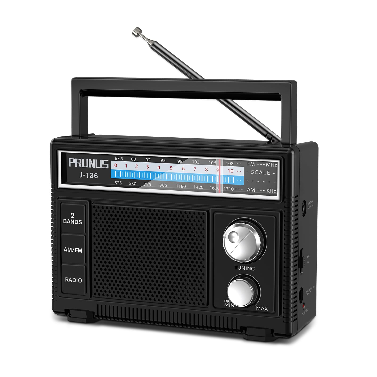 PRUNUS J-136 Portable Radio AM FM Battery Operated and Plug in Wall | Transistor