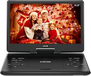 PJGCWB16.9 Portable DVD Player with 14.1" Large HD Screen,High Volume Speaker,4-6 Hours Built-in Rechargeable Battery,Support USB/SD Card/Sync TV and Multiple Disc Formats,Region Free