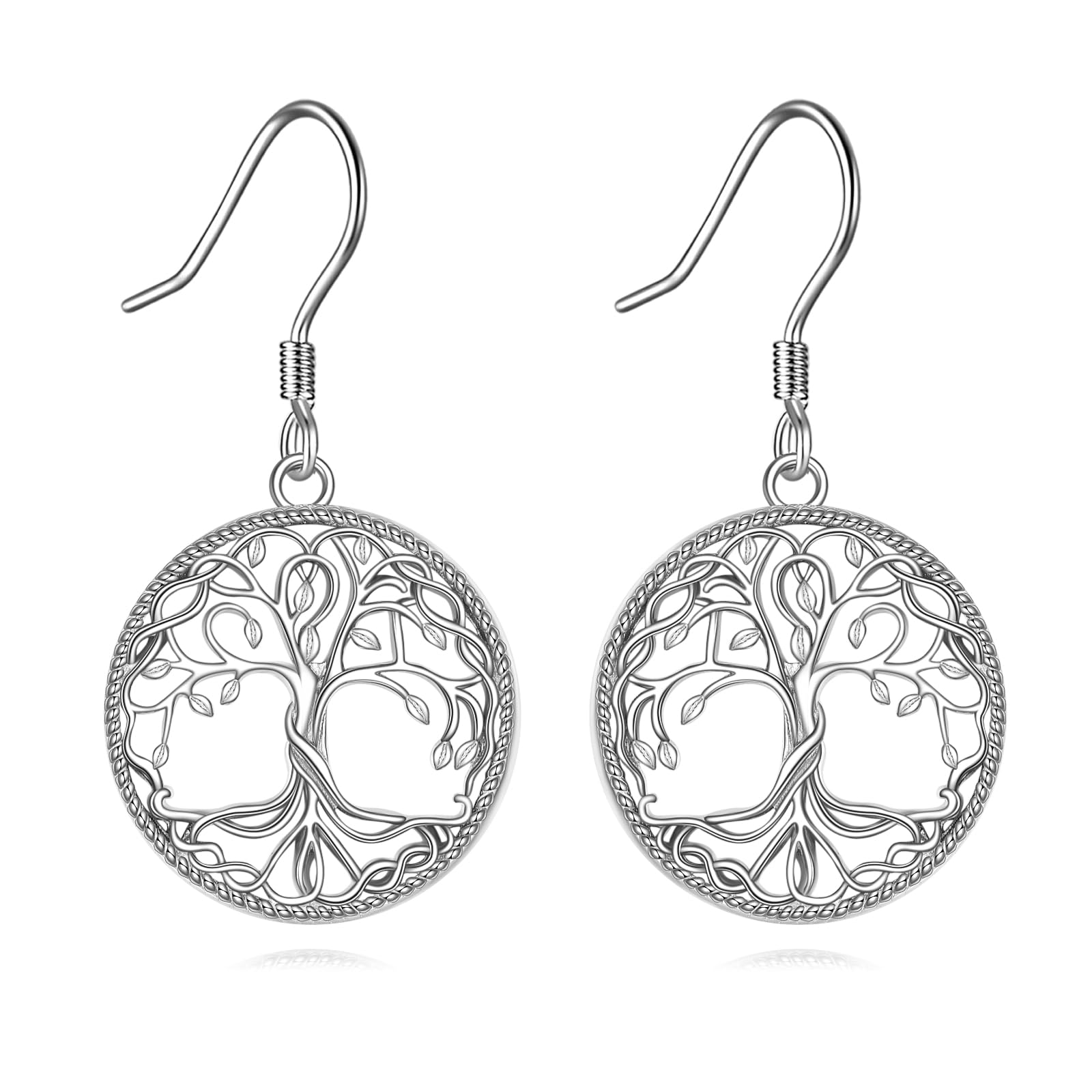POPLYKE Celtic Tree of Life Earrings for Women Sterling Silver Family Tree Abalo