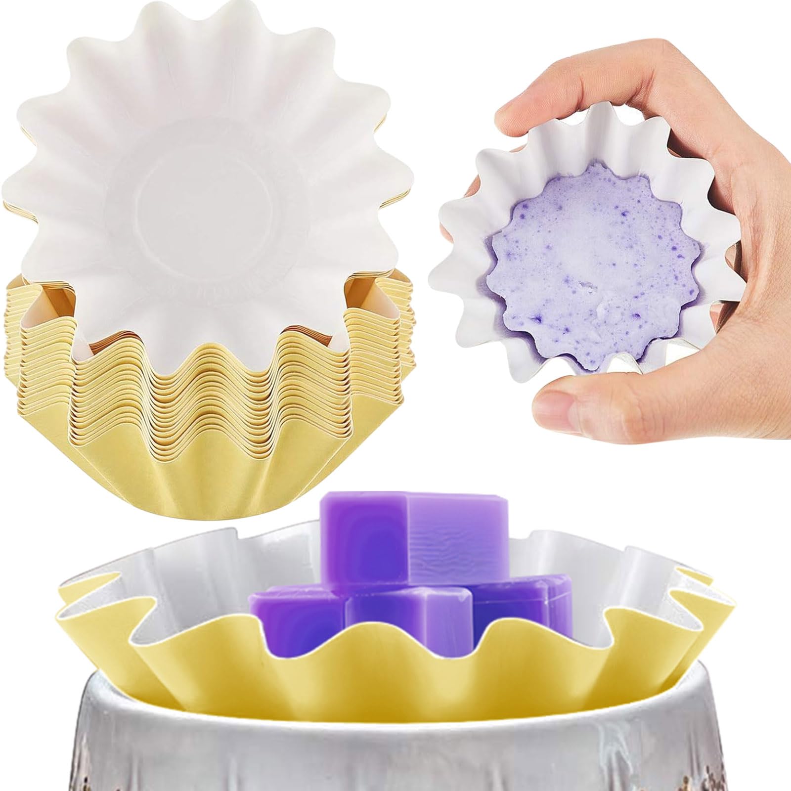 Boao Reusable Wax Melt Liner, Yellow, 25 Pieces