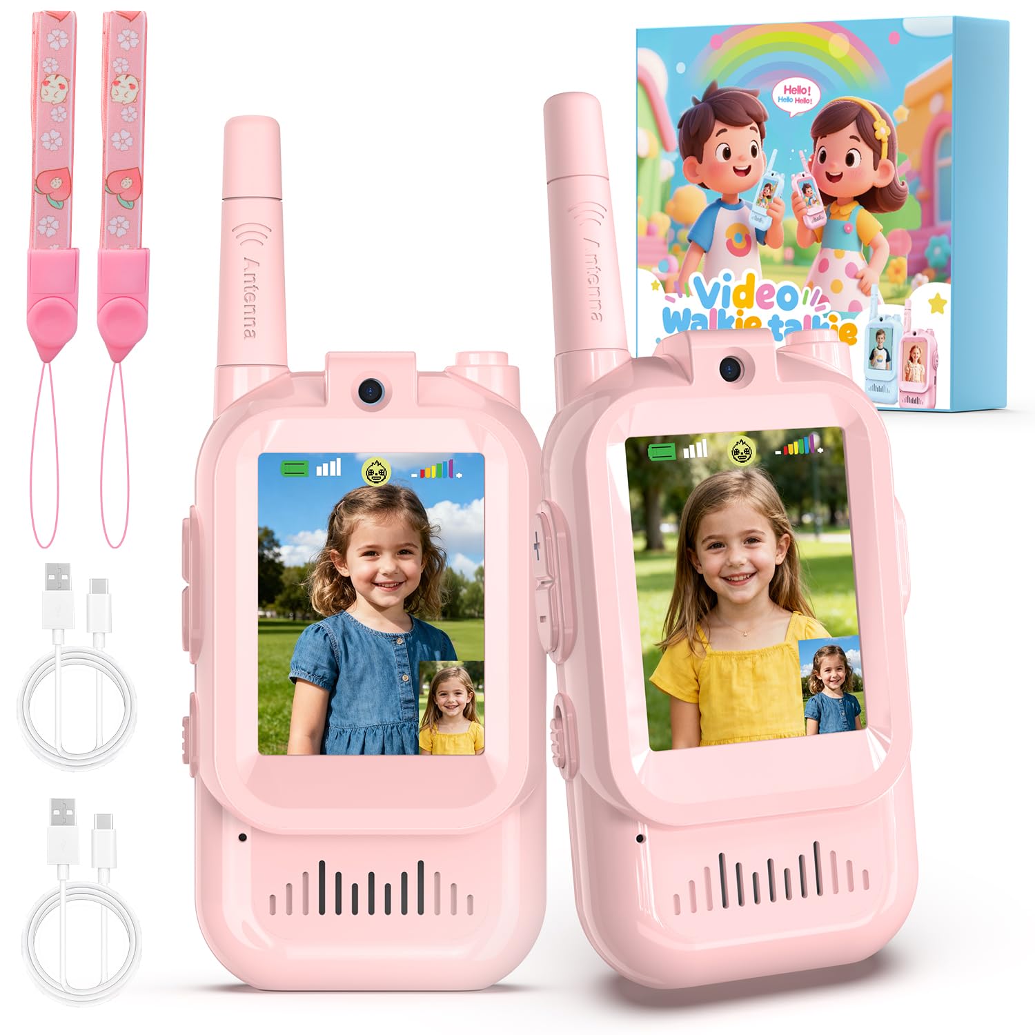 Video Walkie Talkies for Kids, 2 Pack Facetime Walkie Talkies with HD Camera & V