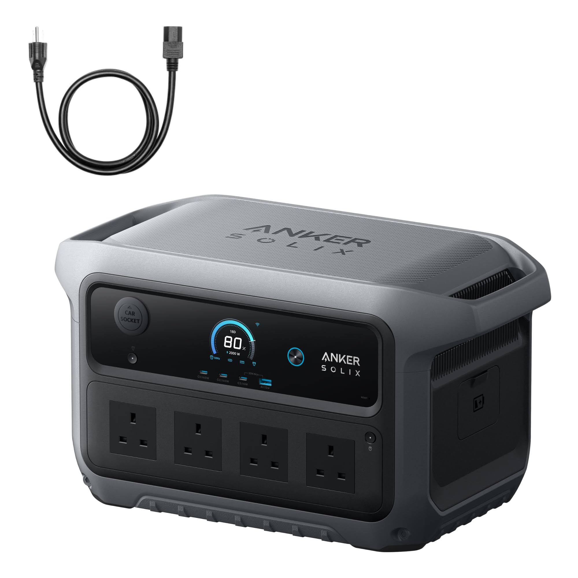 Anker SOLIX C2000 Gen 2 with AC Charging Cable, 2400W 2048Wh Power Station | 58 