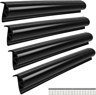 BALAVA 16FT Marine Dock Bumpers,P-Type PVC Dock Bumper Fenders Dock Edging Bumper for Horizontal Decks or Piers Protection,Hardware Inclded(Black)