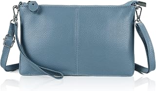befen Leather Shoulder Bag, Small - Women's Genuine Leather Crossbody Bag with Shoulder Strap and Wrist Strap, Women's Crossbody Bag and Clutch Wristlet Bag, Fit Phone 8 Plus (Black 【Real