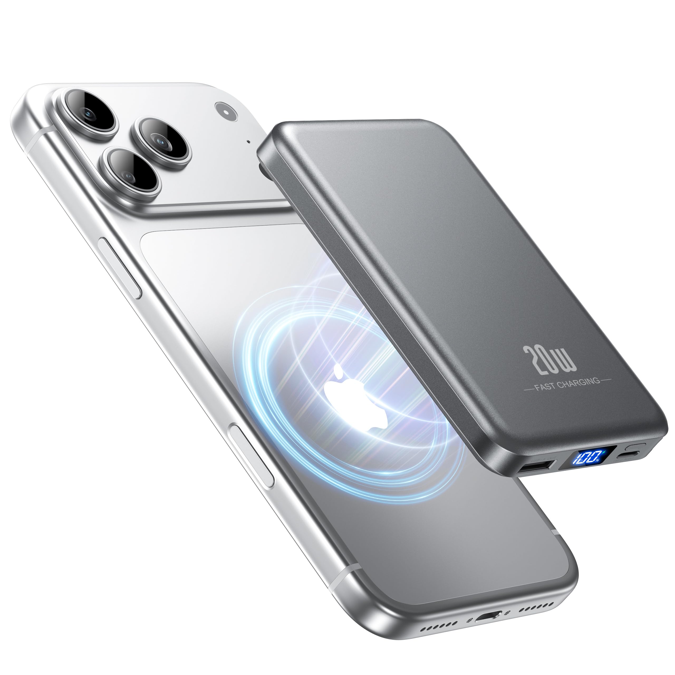 For MagSafe Power Bank, 10000mAh 20W Fast Charge Wireless Portable Charger | Det