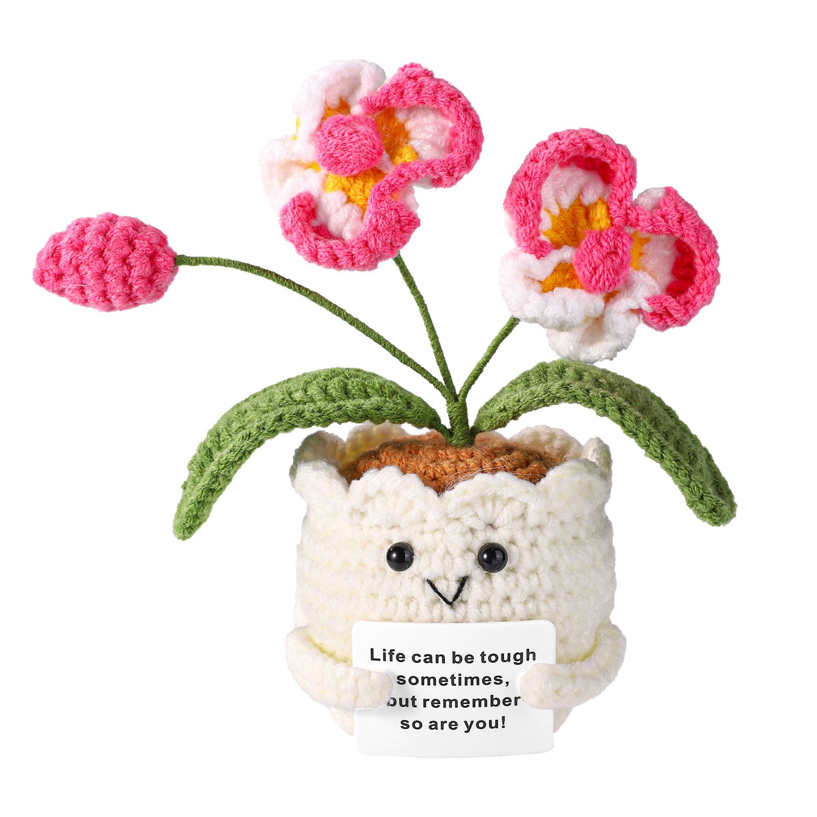 TOYMIS Positive Orchid, Crochet Orchid Flower Emotional Doll Support Crochet Pla