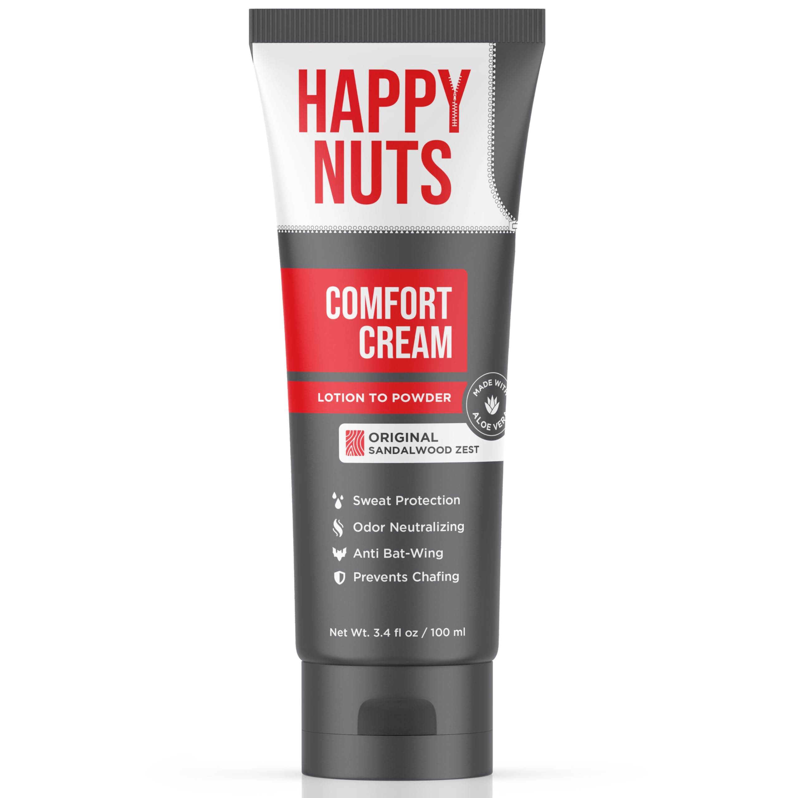 HAPPY NUTS Comfort Cream Deodorant For Men: Anti-Chafing Sweat Defense, Odor Con