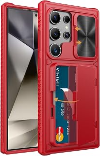 Vihibii for Samsung Galaxy S24 Ultra Case Wallet, Card Holder, 2024, Red