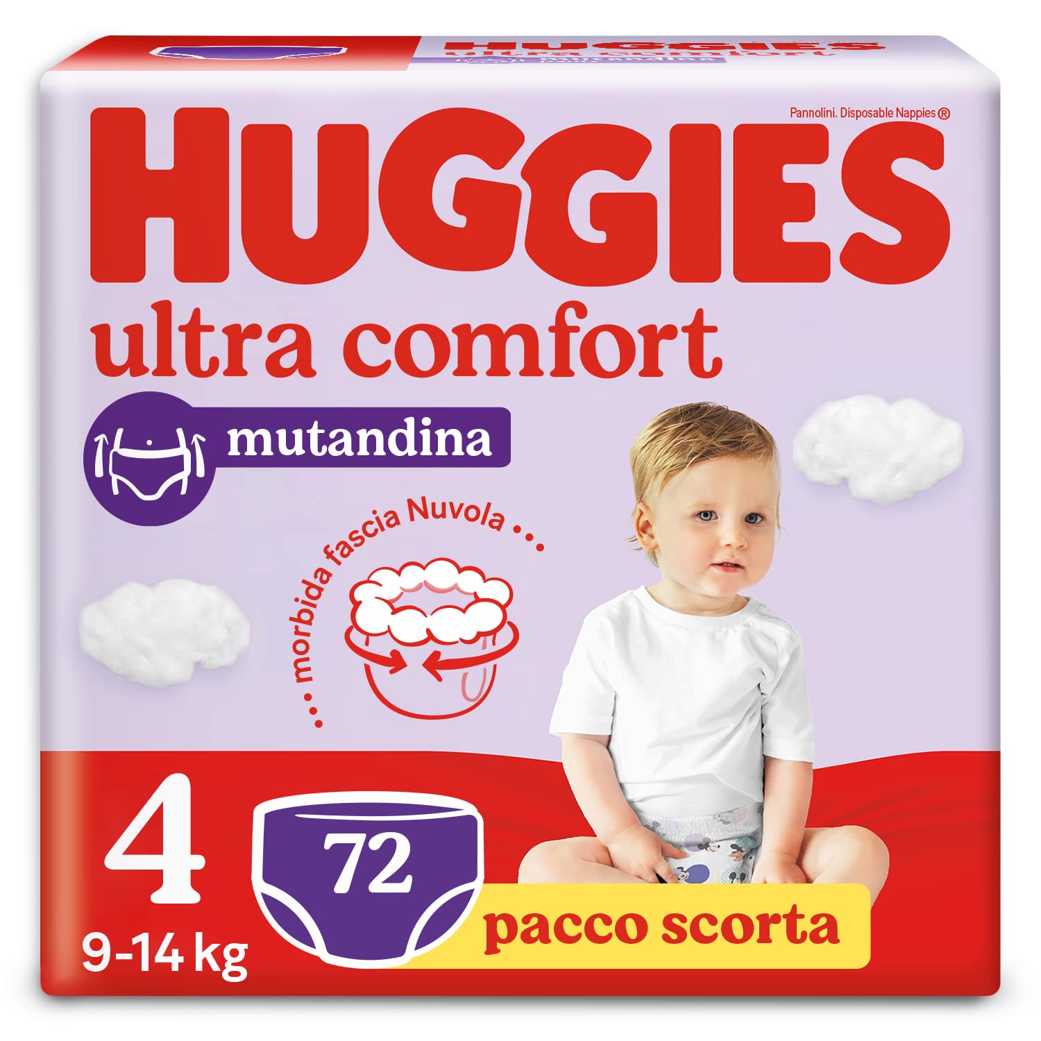 Huggies Ultra Comfort Nappy Pants Size 4 (9-14kg) Pack of 72