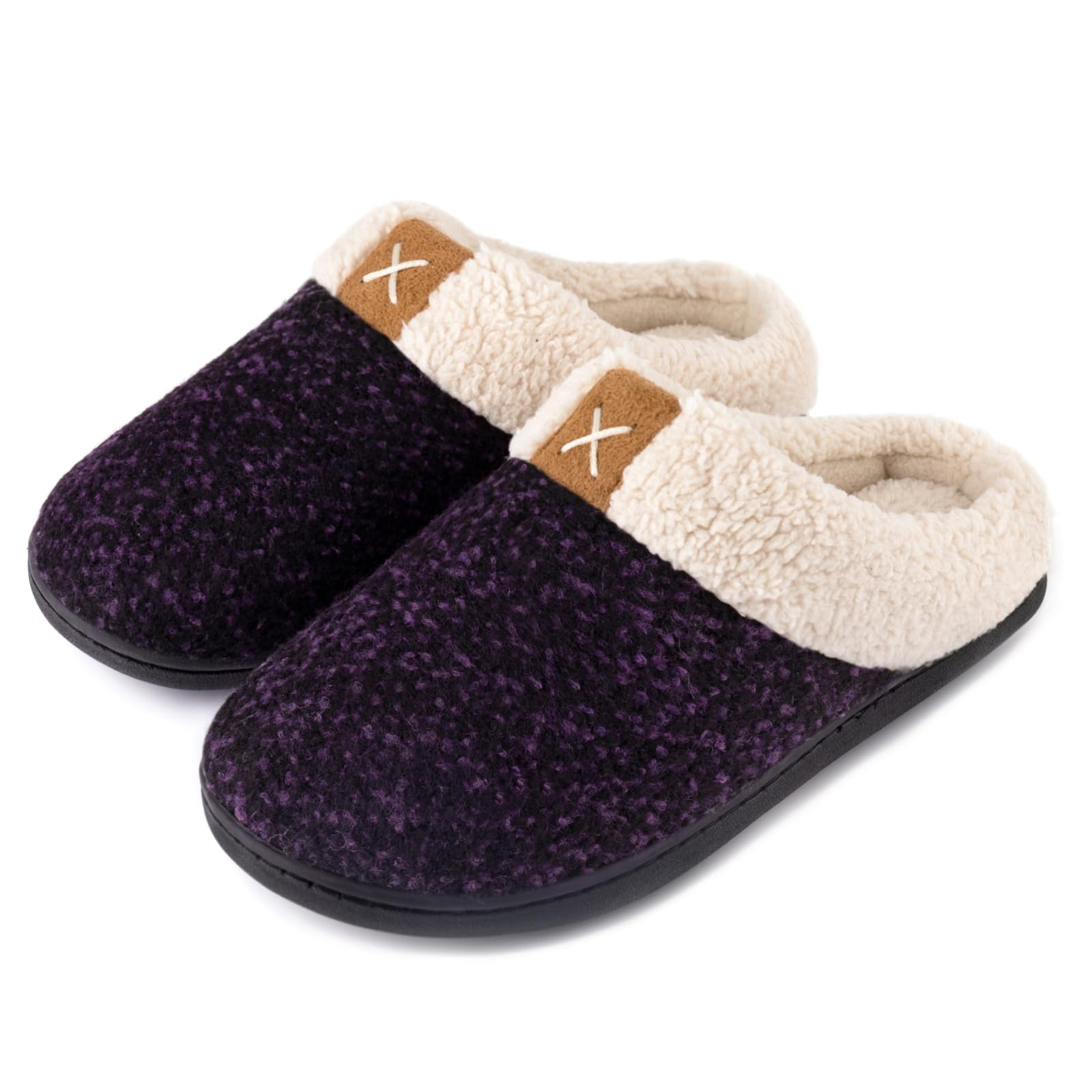ULTRAIDEAS Ladies' Cozy Memory Foam Slippers Fuzzy Wool-Like Plush Fleece Lined 