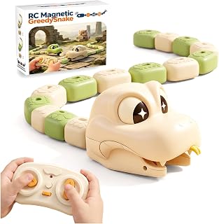 Magnetic Snake Game, Remote Control Snake with Lights&Sounds | Fun Magnetic RC Robot for Kids, 2-player Interactive Competitive Family Game, Realistic Snake Christmas Gifts for Boys Girls