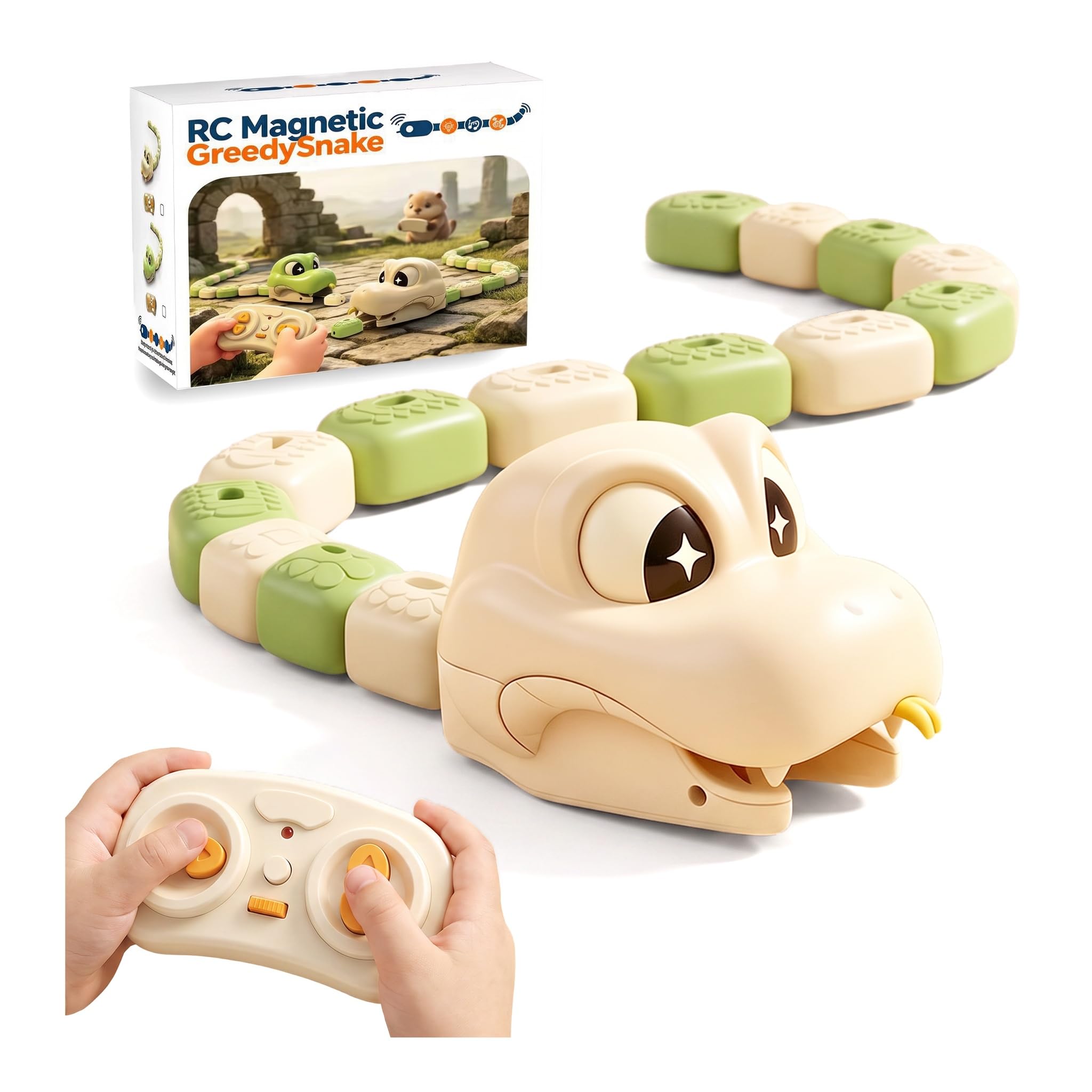 Magnetic Snake Game, Remote Control Snake with Lights&Sounds | Fun Magnetic RC R
