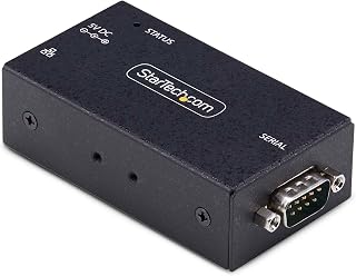 StarTech 1-Port Serial to Ethernet Adapter, TAA (I13-SERIAL-ETHERNET) | IP Serial Device Server For Remote RS232 Devices, LAN to DB9, Wall/DIN Rail