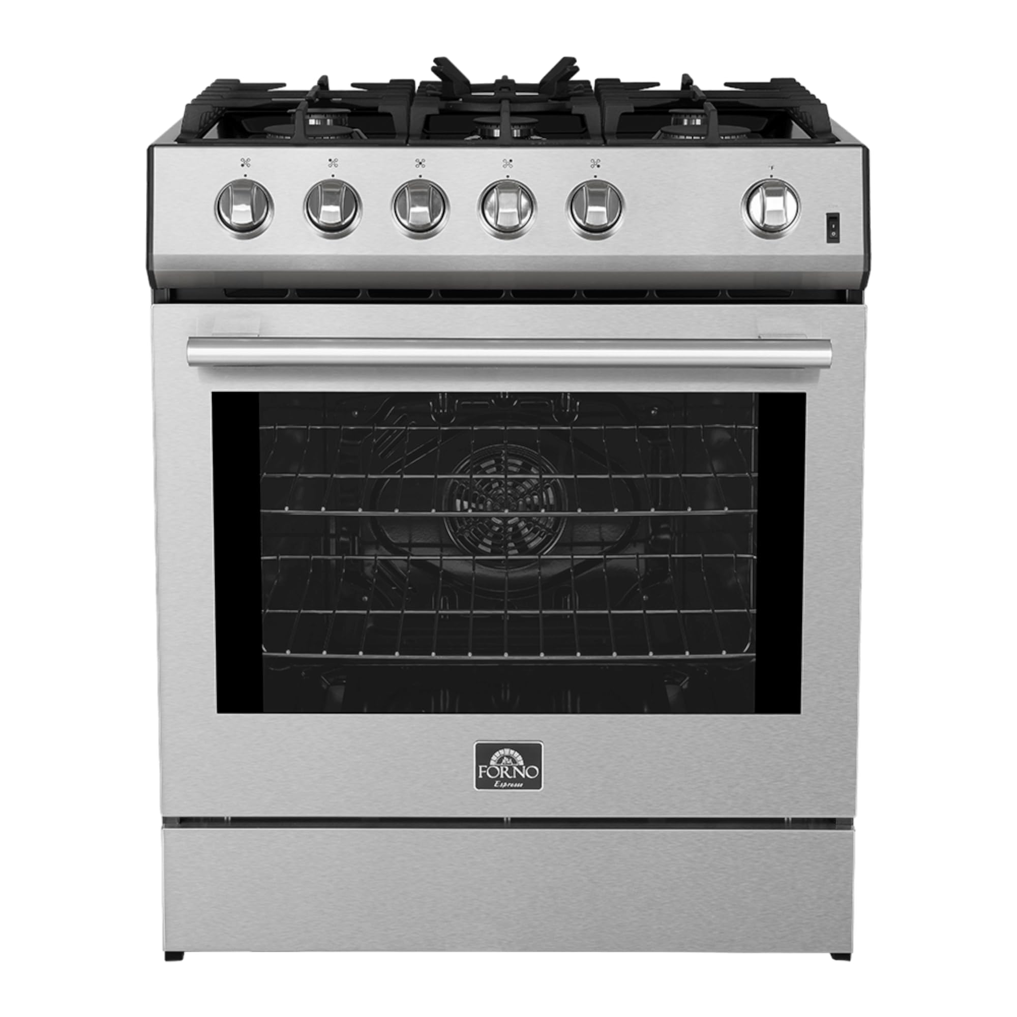 Leonardo Espresso 30" Stainless Steel Gas Range, 5 Burners, 39 500 BTU, 5 cu.ft.