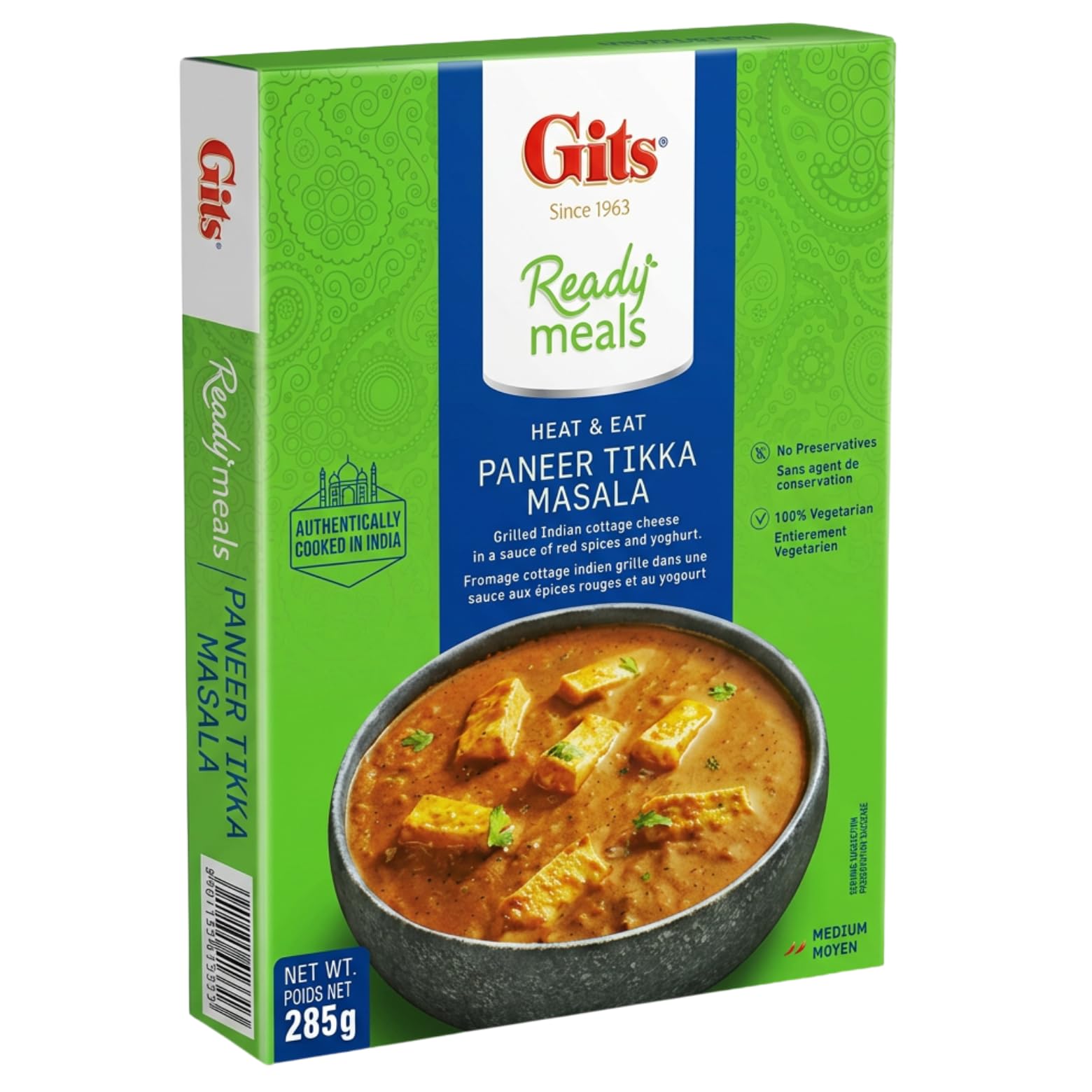 GITS Ready Meals Heat & Eat Paneer Tikka Masala, 285g | Spicy Curry