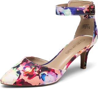 DREAM PAIRS Pointed Toe Classic Comfort Stiletto Pumps Ankle Strap Pumps LOWPOINTED-E