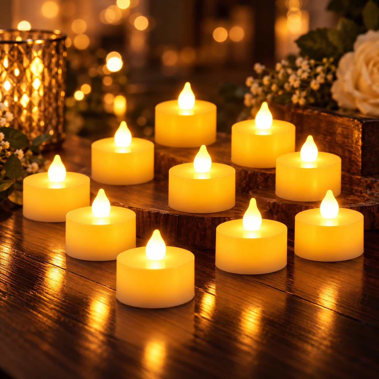 Diyife 12 Pack LED Candles, 120H Long Lasting Battery Operated Tea Lights | Real