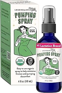 Legendairy Milk Organic Pumping Spray, Lanolin-Free Breast Lubricant, 4 oz | USDA Organic Pumping Spray with Coconut and Olive Oils. Reduces Friction Between Skin and Pump Flanges For Smoother Pumping