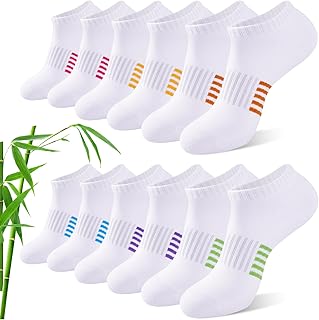 Effeet Bamboo Trainer Socks Womens 6 Pairs, Breathable Cushioned Ladies Ankle Socks, Anti Blister Short Athletic Sports Running Sock, Low Cut Summer Walking Sock