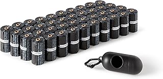 Amazon Basics Dog Waste Bags with Dispenser and Leash Clip, Unscented, 600 Bags (40 Packs of 15 Bags)