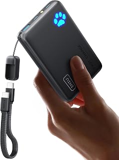 INIU 45W Fast Charging Power Bank, 40% Smaller 10000mAh Portable Charger | Flight-Safe, Detachable USB C Cable, Travel Essential, External Battery Phone Pack for iPhone 18 17 16, Samsung, Xiaomi etc