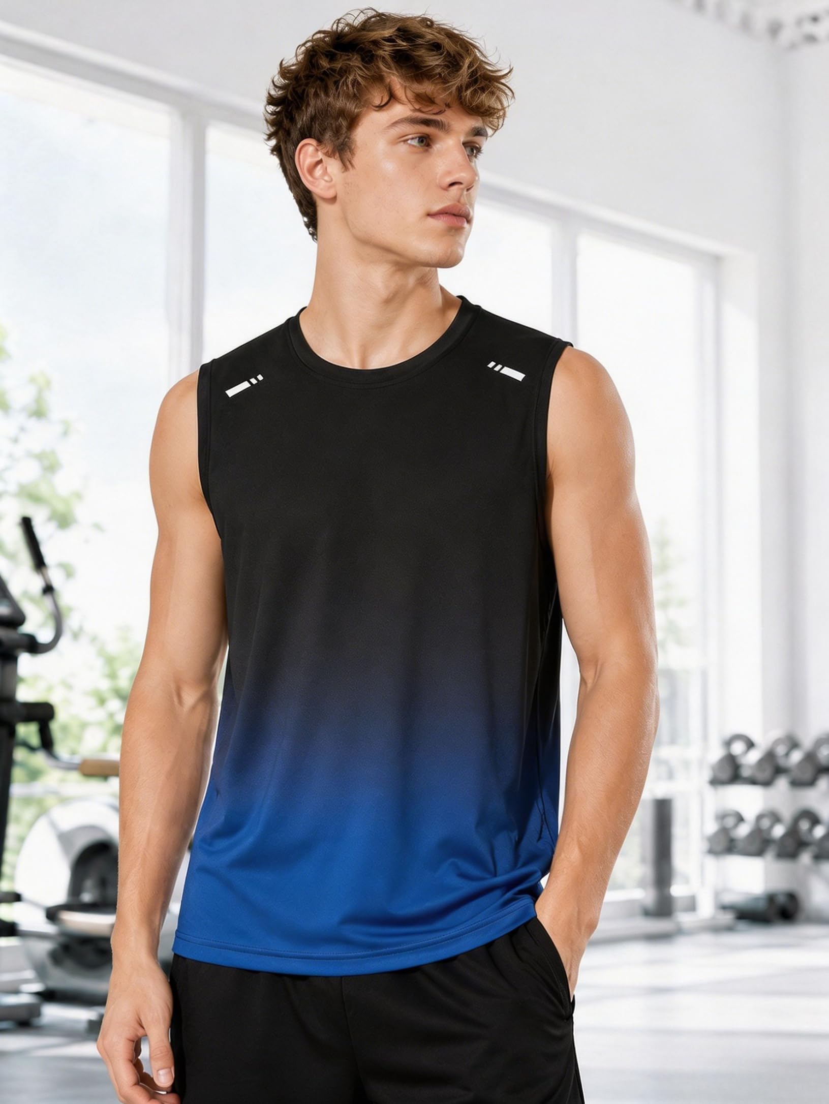 Mens Workout Tank Tops Sleeveless Muscle Shirt Sports Quick Dry Workout Running 