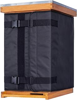 MayBee Winter Bee Hive Wrap for 10 and 8 Frame Beehives, 600D Oxford Cloth Adjustable Beehive Wrap for 2 Deep Hives with 1 Medium Hive Box, Lightweight, Reusable,76.8" x 24.8"