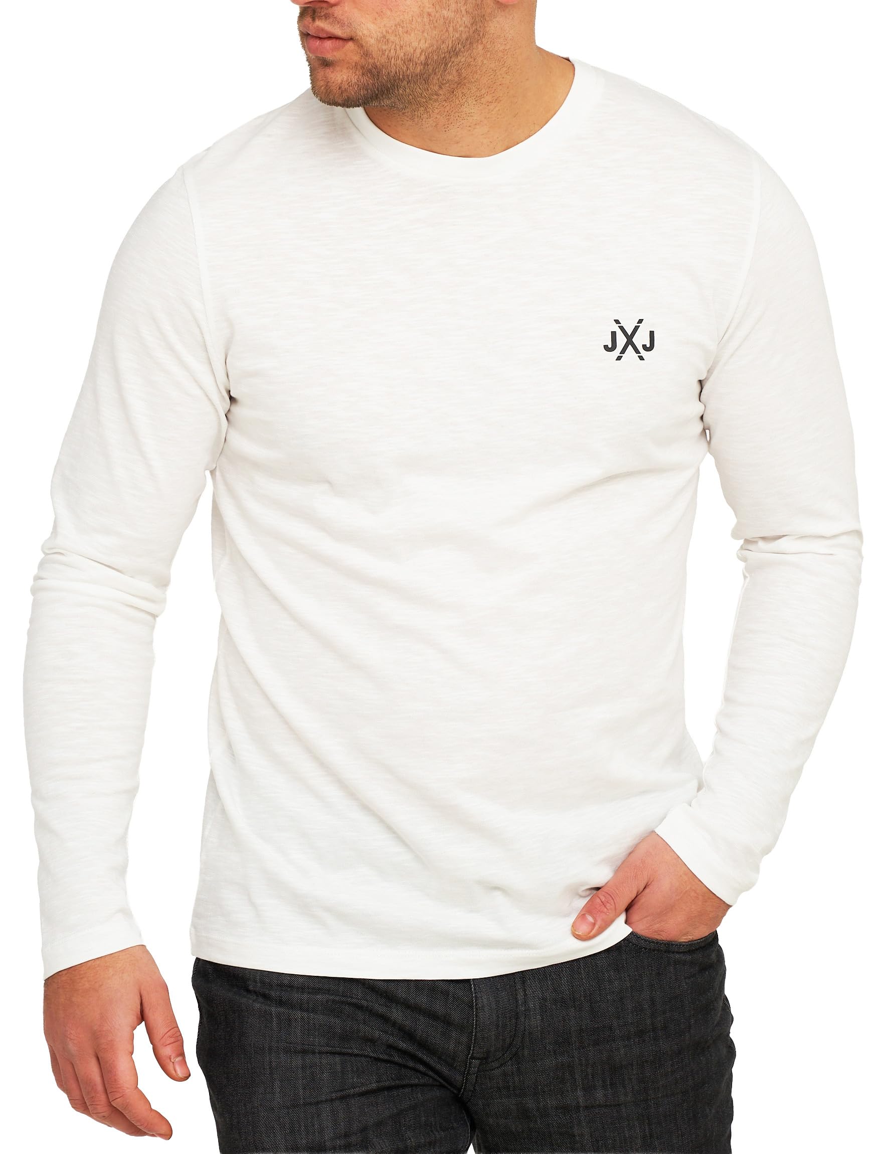 JACK & JONES Men's Jjenoa Tee O-Neck LS Noos Long Sleeve Top