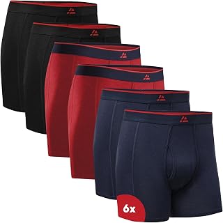 DANISH ENDURANCE Bamboo Boxers for Men, Soft & Breathable Underwear, Soft Antibacterial Pants, with or without fly, 6 or 10 Pack