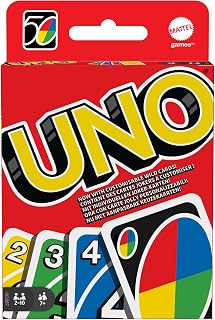 Mattel Games UNO Card Game, Ages 7+, Players 2-10 | Classic UNO Color and Number Matching Gameplay for Kids, Teens and Family Game Night., W2087