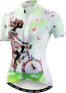 JPOJPO Camiseta de Ciclismo para Mujer, de Secado rápido, Transpirable, Reflectante, Tallas S-2XL