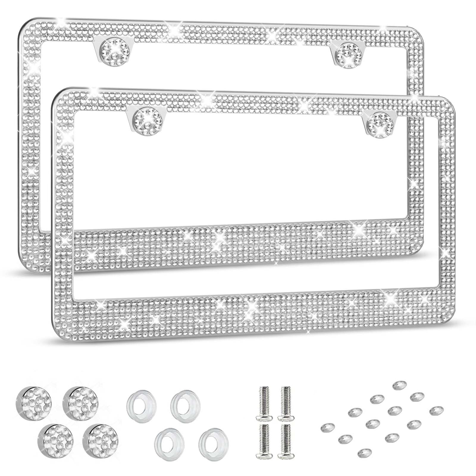 HOTOR License Plate Frame - Lastingly Bling and Sparkly Car Bracket Holder | for