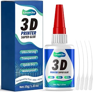 3D Printing Super Glue for PLA, ABS & PETG, 35g | Extra Strong Instant Adhesive for 3D Printed Parts, Model Repair & Assembly – Fast Set Clear CA Glue with Precision Tip
