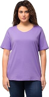 ULLA POPKEN Women's Double Layer Slim Crew Neck Long Sleeve T-Shirt