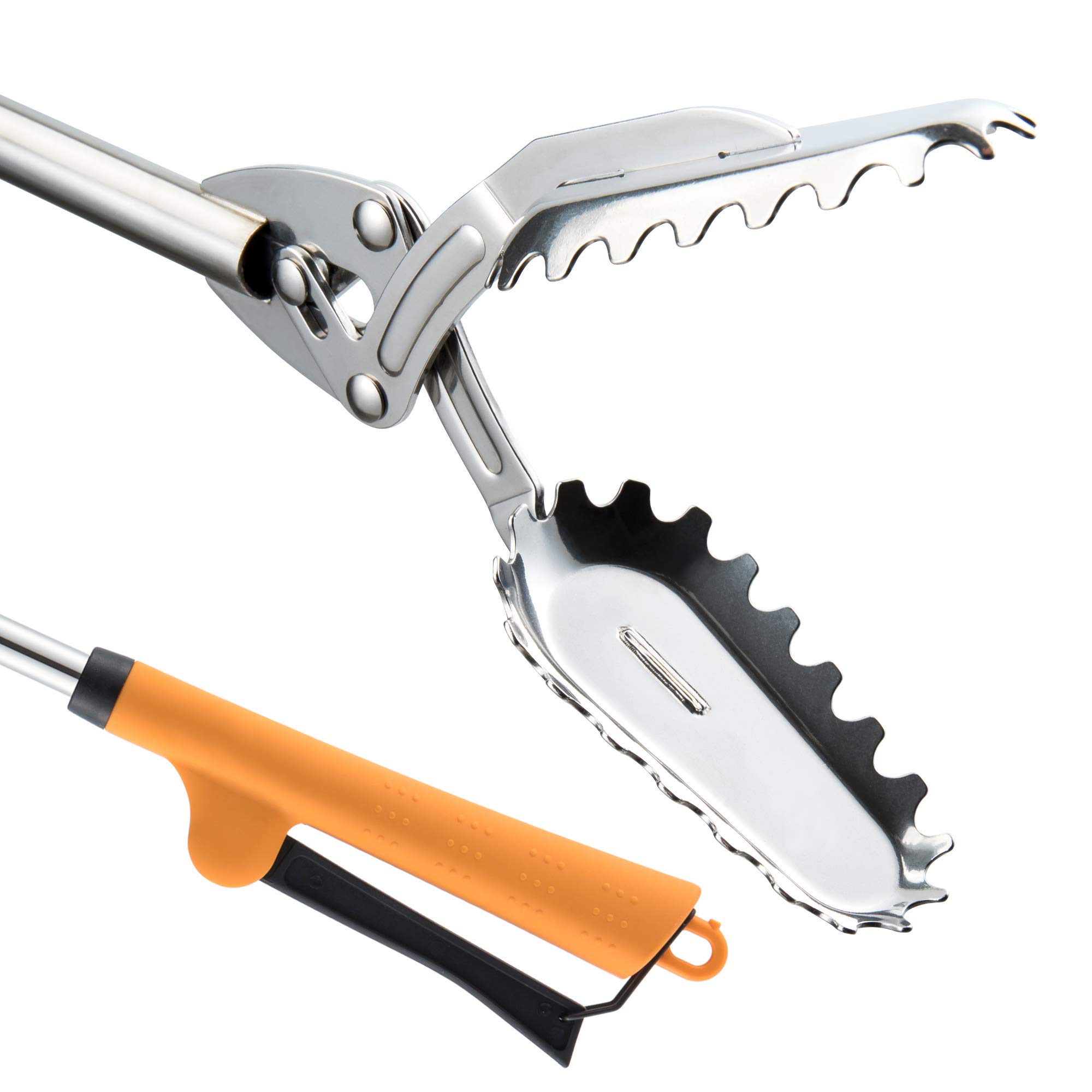 FTH All Stainless Steel Reacher Grabber 40-inch Tool Heavy Duty Trash Picker Sna