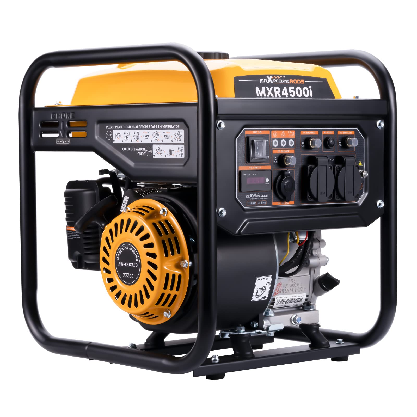 maXpeedingrods 3500W Petrol Inverter Generator Portable 4-Stroke 223cc | with Di