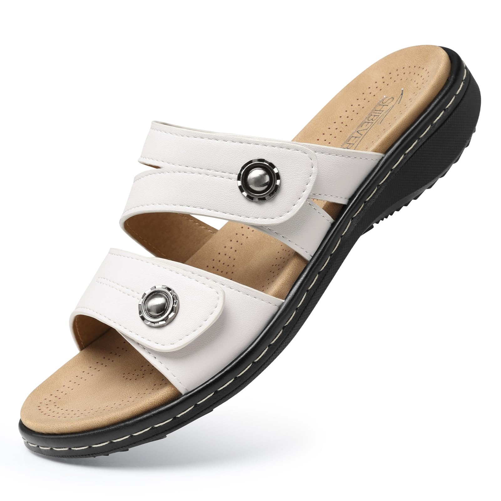 SHIBEVER Women Dressy Flat Sandals: Comfortable Arch Support Sandal