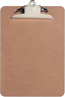 Westcott KleenEarth Recycled Masonite Clipboard, 9 x 12 Inch Letter Size Hardboard Clipboard with Metal Clip, Brown (35912)