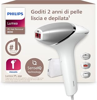 Philips Lumea 8000 Series IPL Hair Removal Device - Alternative to Laser Hair Removal Devices with SenseIQ Technology, 3 Accessories for Body, Face and Precision Zones - BRI946/00