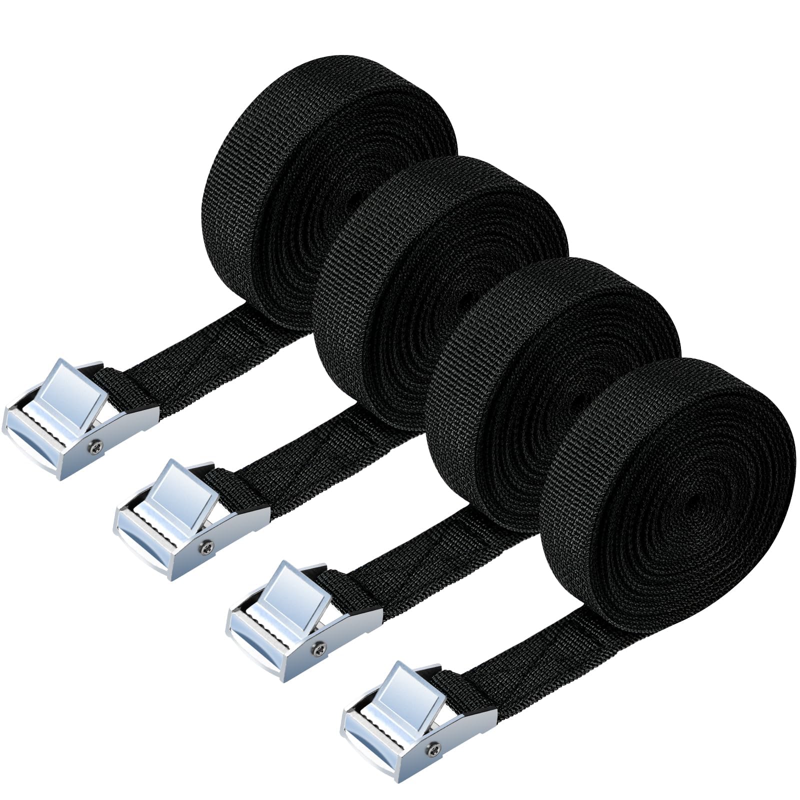 URAQT Lashing Strap Mounting Strap, Pack of 4, 150 kg, 5 Metres, Ratchet Lashing