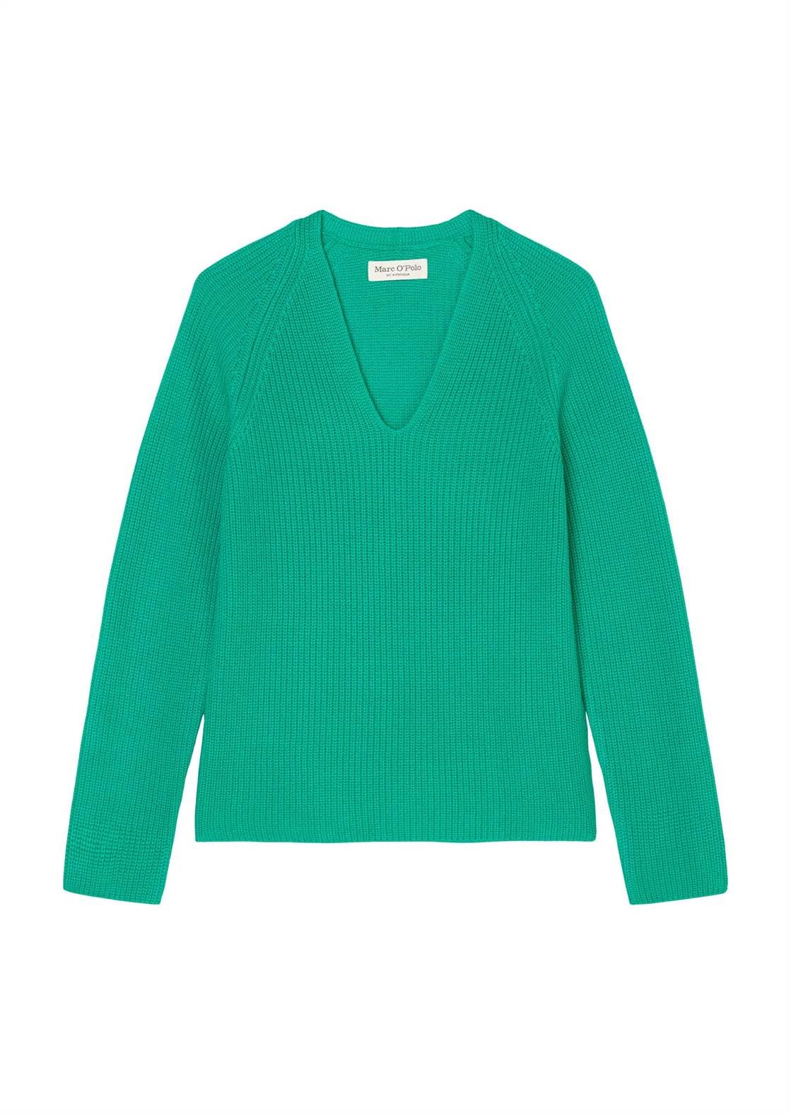 Marc OPolo Women's Organic Cotton Knitted Pullover with V Neck