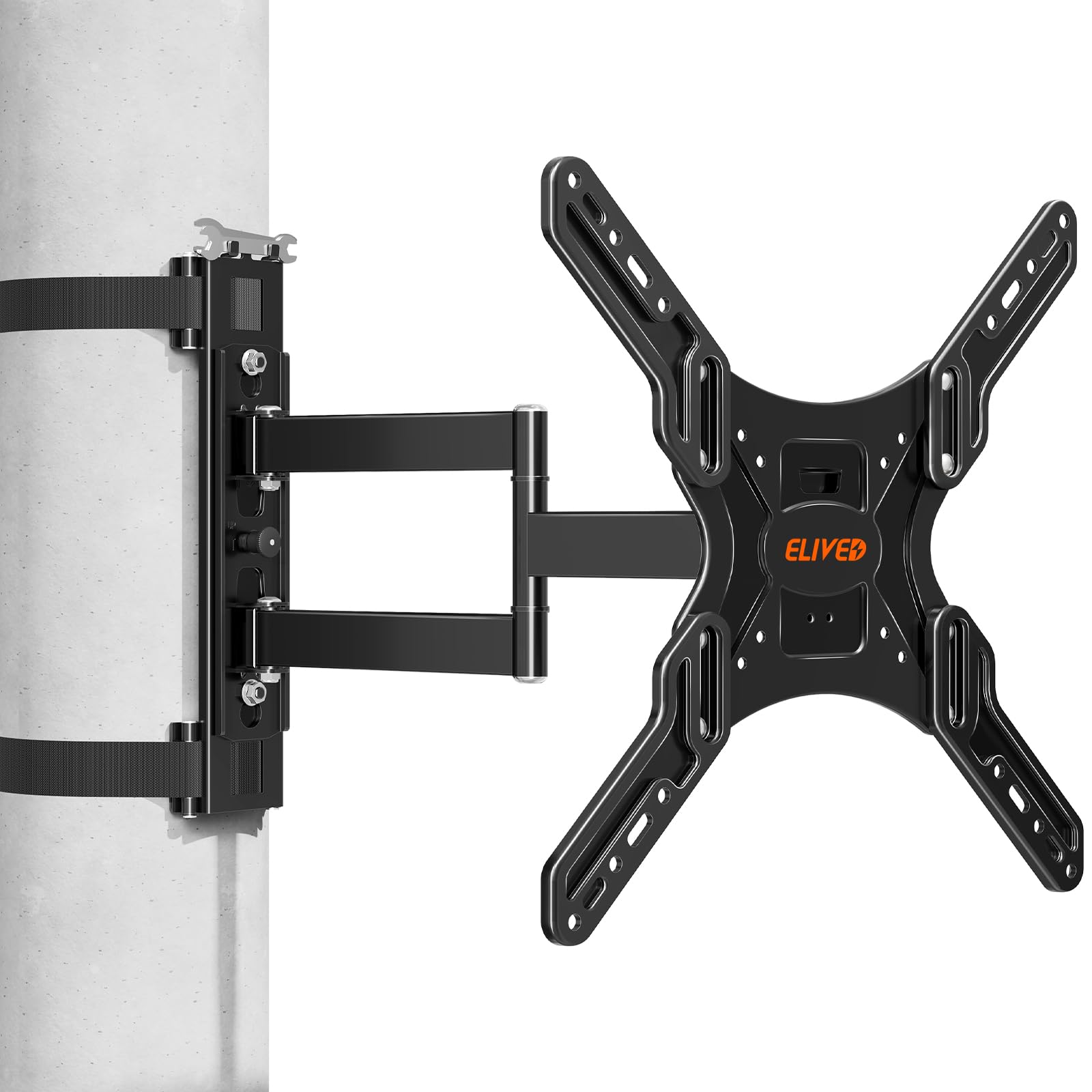 Outdoor Pillar TV Mount Waterproof for 26"-60" TVs, No Drill for Gazebo | Full M