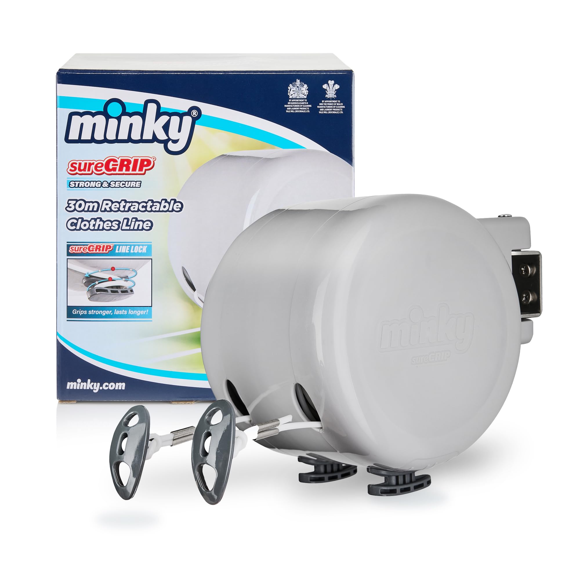 Minky 30m Retractable Clothes Line, Extendable Washing Line, Double Line