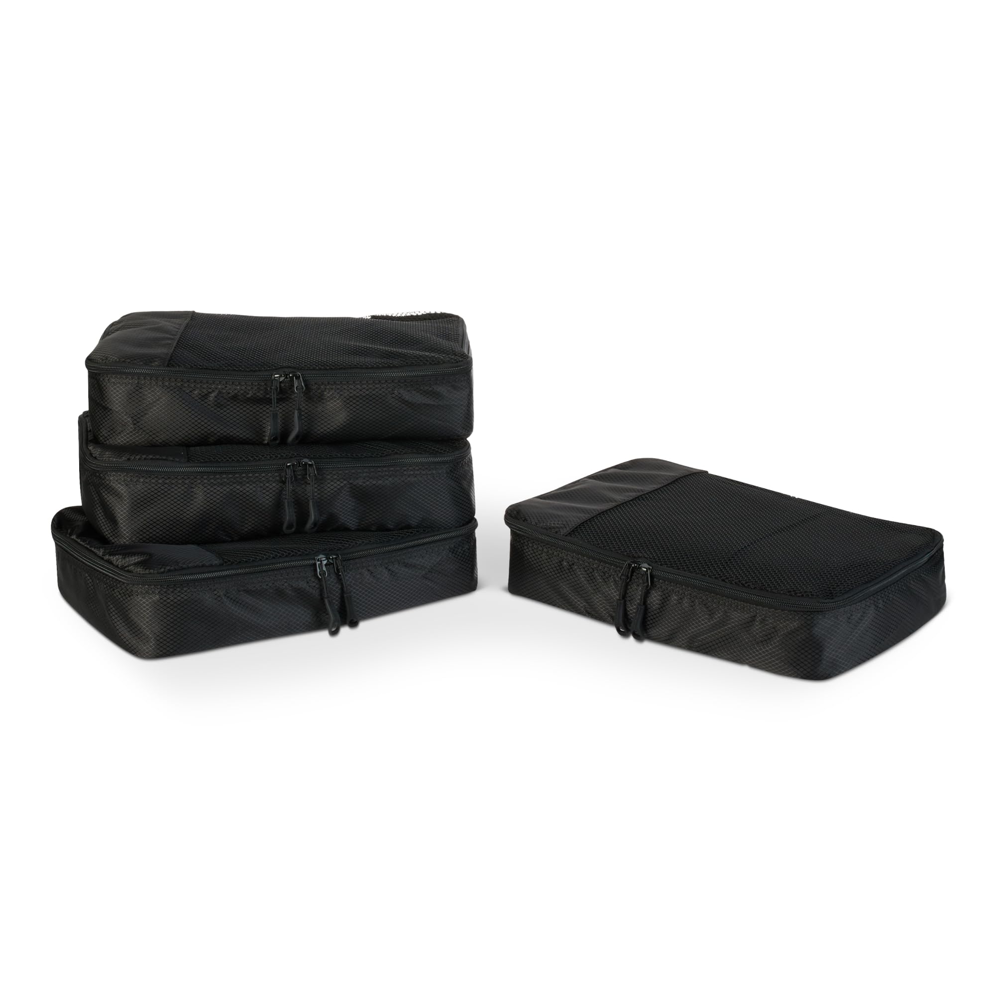 Amazon Essentials 4-Piece Packing Cubes Travel Accessories Set, Luggage Organize