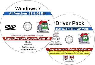 Computer Werx Compatible with Windows 7 Professional, Home Premium, Ultimate & Basic Repair Restore Recover Reinstall DVD with Drivers Pack