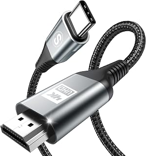 USB C to HDMI Cable 4 m (4K @ 60Hz), USB Type C to HDMII 4K UHD Cable Adapter Thunderbolt 5/4/3 Compatible with iPhone 18 17 16 15 Pro Max, MacBookPro/Air, iMac, iPad, Samsung S26 S25 to S20, Surface