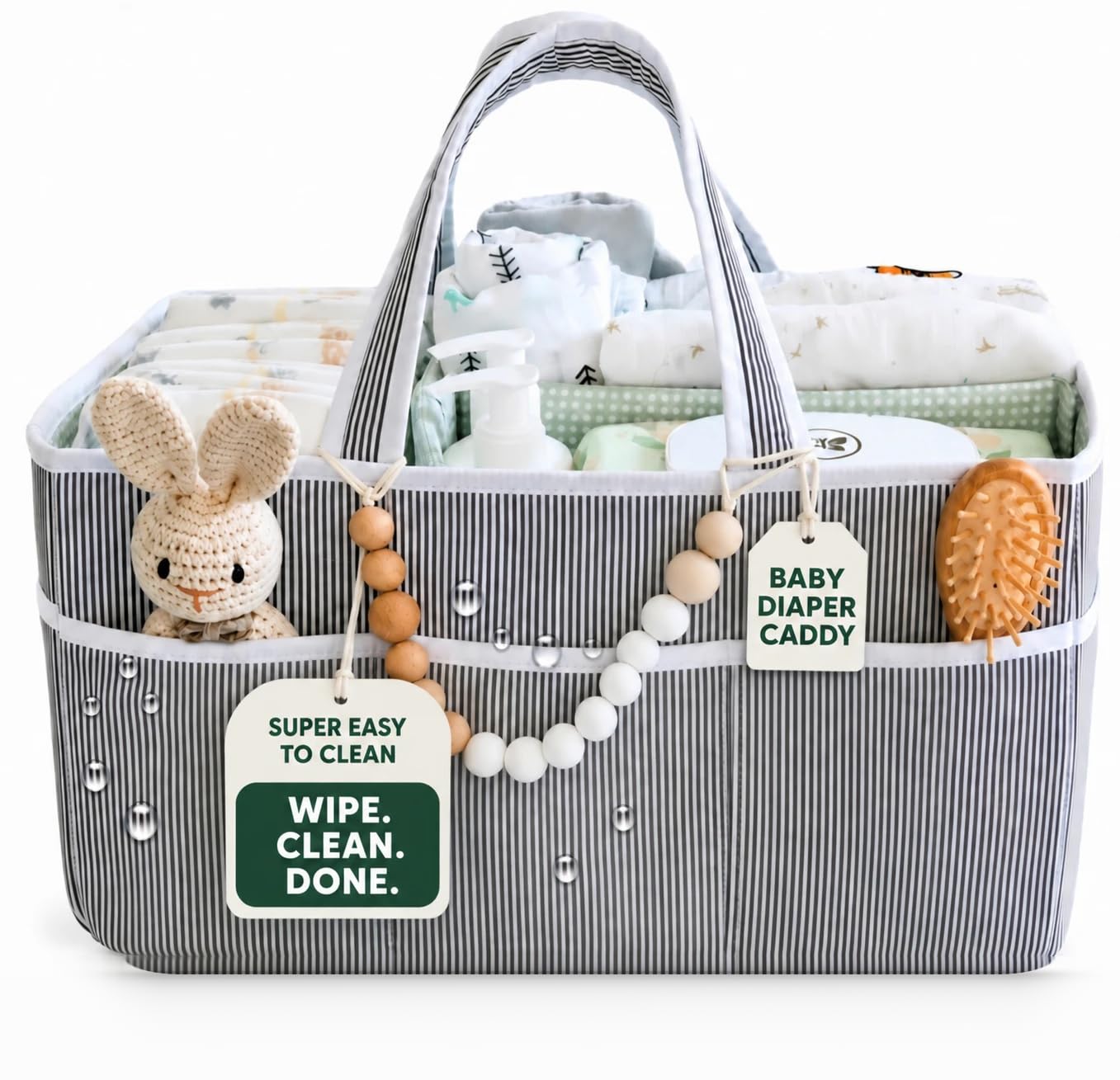 Lily Miles Baby Diaper Caddy Organizer - Large Tote Bag for Newborn essentials B