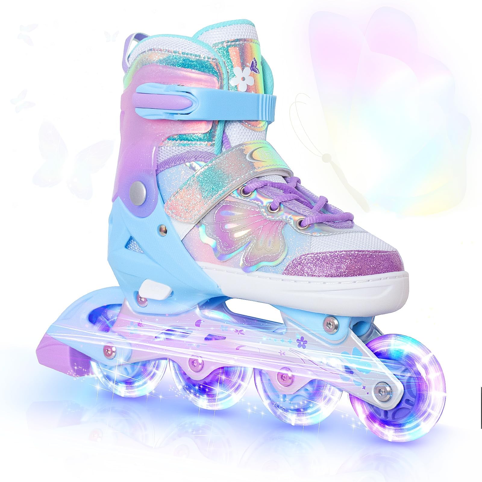 Kids Adjustable Inline Skates for Girls and Boys Blades Roller Light up Wheels