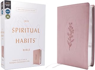 NIV, Spiritual Habits Bible, Leathersoft, Pink, Red Letter, Comfort Print: Learn to Live a Gospel-Centered Life